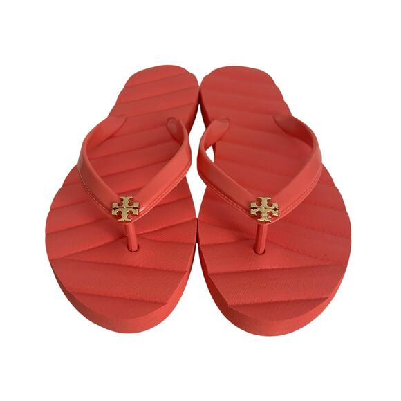 Tory Burch Kira Coral Crush Flip Flops Sandals Size 6M - Picture 5 of 8